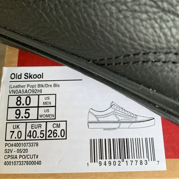 VANS OLD SKOOL LEATHER POP BLACK/DRESS BLUES WMNS - Picture 14 of 14